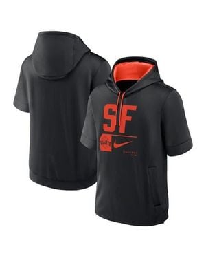 Nike San Francisco Giants Tri Code Lockup Short Sleeve Pullover Hoodie - Black