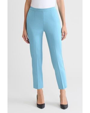 Ming Wang Knit Straight Leg Ankle Pants - Blue