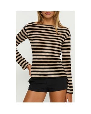 Princess Polly So Composed Boat Neck Knit Top - Black