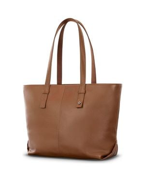 Samsonite Mobile Solution 2 Leather Tote W/ Laptop Sleeve - Brown