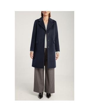 1982 Cashmere Tailored Single-Breasted Coat - Blue