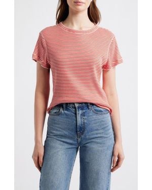 The Great The Little Stripe Cotton Blend T-Shirt - Blue