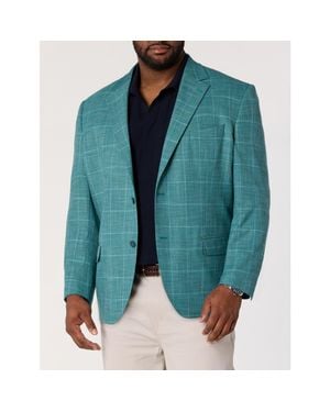 Oak Hill by DXL Big & Tall Textured Windowpane Sport Coat - Blue