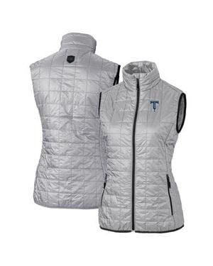 Cutter & Buck Tulsa Drillers Rainier Primaloft Eco Insulated Full-Zip Puffer Vest - Gray