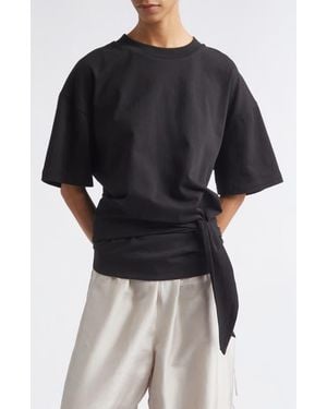 St. Agni Split Back Cotton Jersey T-Shirt - Black