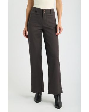 Wit & Wisdom Emma Patch Pocket High Waist Wide Leg Pants - Black