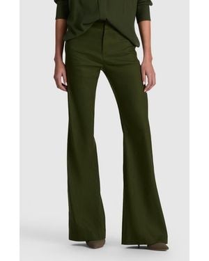 Alice + Olivia Andrew Linen Blend Bootcut Pants - Green