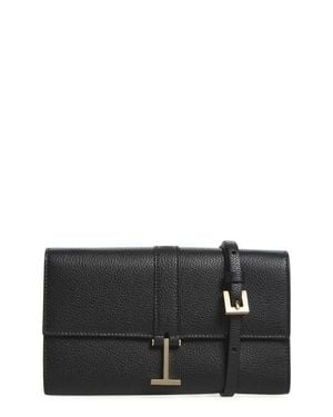 Tom Ford Kara Grain Leather Crossbody Wallet - Black