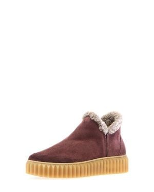 Voile Blanche Luna Genuine Shearling Lined Bootie - Brown