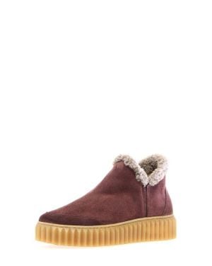 Voile Blanche Luna Genuine Shearling Lined Bootie - Brown