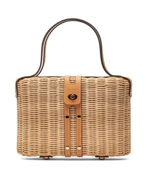 Frances Valentine The Holland Woven Wicker Satchel - Brown