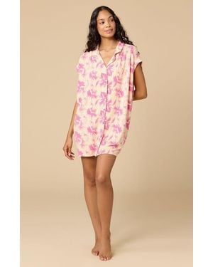 Softies Soft Sleep Caftan Mini Sleepshirt - Pink