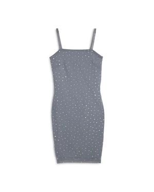 Theme Brooke Rhinestone Mesh Dress - Gray