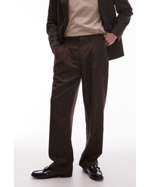 TOPMAN Wide Leg Suit Pants - Black