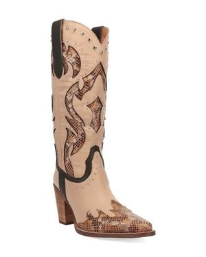 Dingo Untamed Genuine Calf Hair Western Boot - Brown
