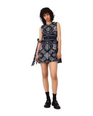 Maje Mini Bandana Print Dress - Blue