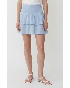 Vero Moda Natali Tiered Smocked Waist Miniskirt - Blue