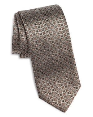 Canali Medallion Silk Tie - Gray