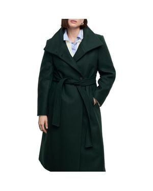 Mango Manteco Virgin Wool Blend Coat - Green