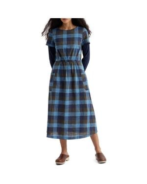 Seasalt Cornwall Haneth Check Print Midi Dress - Blue