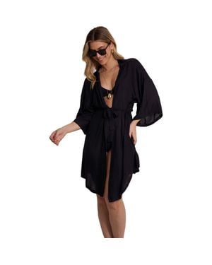 Gottex Beach Life Satin Shore Robe Cover-Up - Blue
