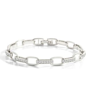 Mint & Lily Interlinked Cubic Zirconia Paperclip Bracelet - Metallic