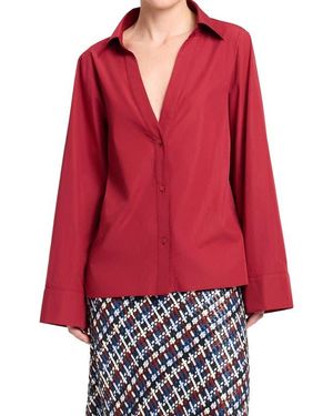 Twp Deep V Relaxed Shirt - Red