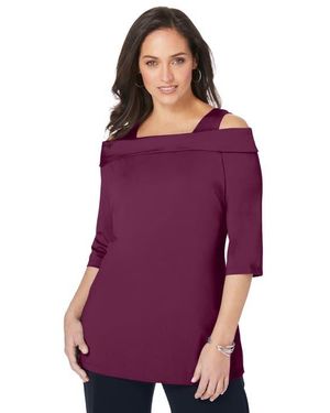 Jessica London Cold Shoulder Top - Purple