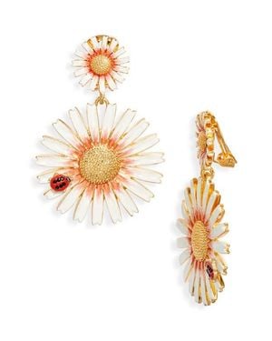 Kenneth Jay Lane Daisy Drop Earrings - Metallic
