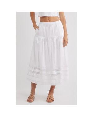 Madewell Pintucked Midi Skirt - White