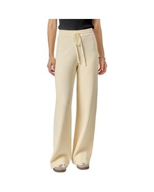 English Factory Rib Drawstring Waist Knit Pants - Natural