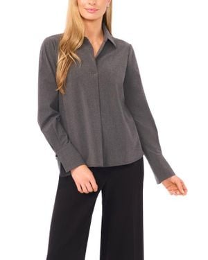 Halogen® Button-Up Woven Shirt - Gray