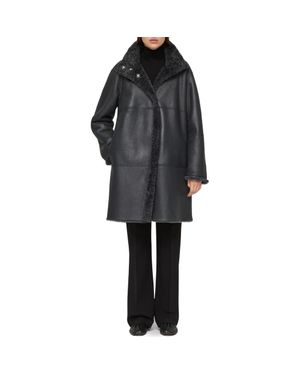 Lafayette 148 New York Reversible Genuine Shearling Coat - Black