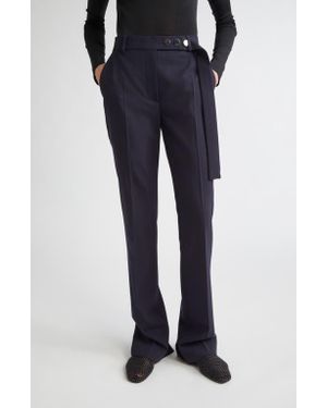 Sportmax Harry Virgin Wool Flare Leg Pants - Blue