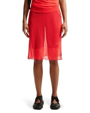Nike Sportswear Slim Fit Sheer Skirt - Red