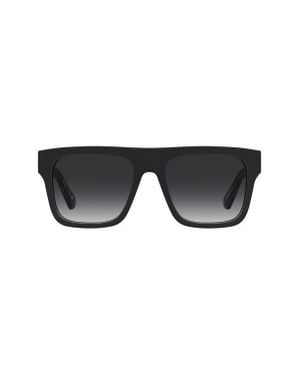 Moschino 55Mm Gradient Flat Top Rectangular Sunglasses - Black