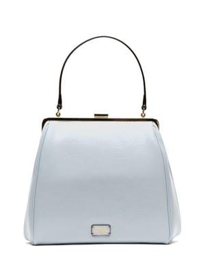 Frances Valentine Katherine Crinkled Leather Frame Bag - Blue