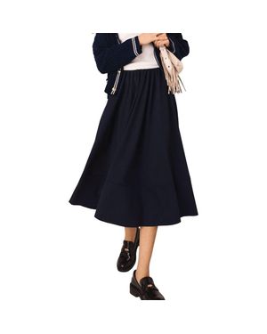 Maje Striped Tailored Midi Skirt - Blue