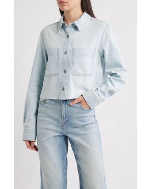 Hidden Jeans Classic Crop Denim Shirt Jacket - Blue