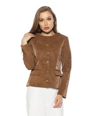 Alexia Admor Brivan Crewneck Classic Blazer - Brown