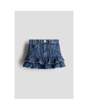 H&M Denim Ruffle Skirt - Blue