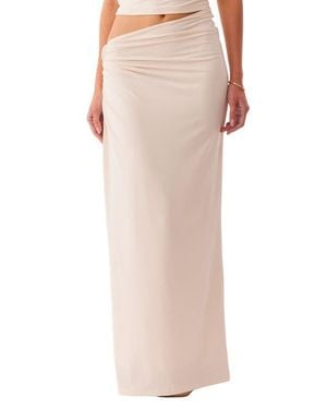 SNDY'S Amabel Asymmetric Waist Maxi Skirt - Natural
