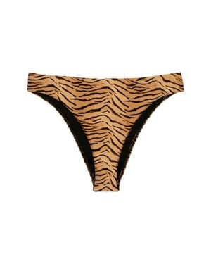 ViX Lindsay Tiger Print Bikini Bottoms - Natural