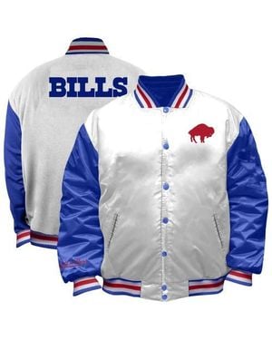 Mitchell & Ness Buffalo Bills Throwback Plus Size Full-Snap Satin Jacket - Blue