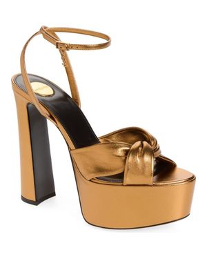 Saint Laurent Franciane Platform Sandal - Metallic