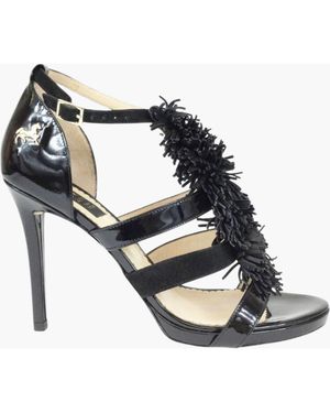 Cavalinho Fringe High Heel Sandals - Black