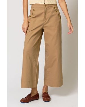 Central Park West Dean Straight Leg Button Pant - Natural