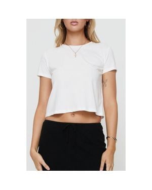 Princess Polly Micah Crop T-Shirt - White