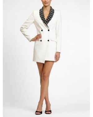Rachel Roy Johnny Beaded Lapel Mini Dress - White