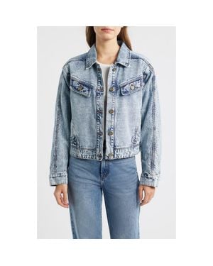 City Blues Slant Pocket Denim Jacket - Blue